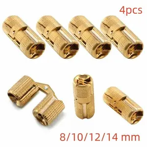 4 Pcs Single-piece Concealed Hinge Pure Copper Hidden Hinge