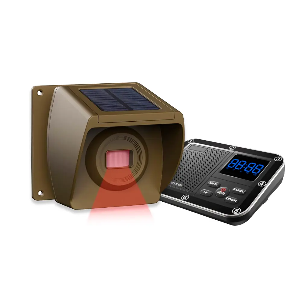 Waterproof Solar Powered Wireless Driveway Alert with Motion Detection - Alarm System for Home Security, Outdoor Universal Electronics Accessory for Phones & Electronics