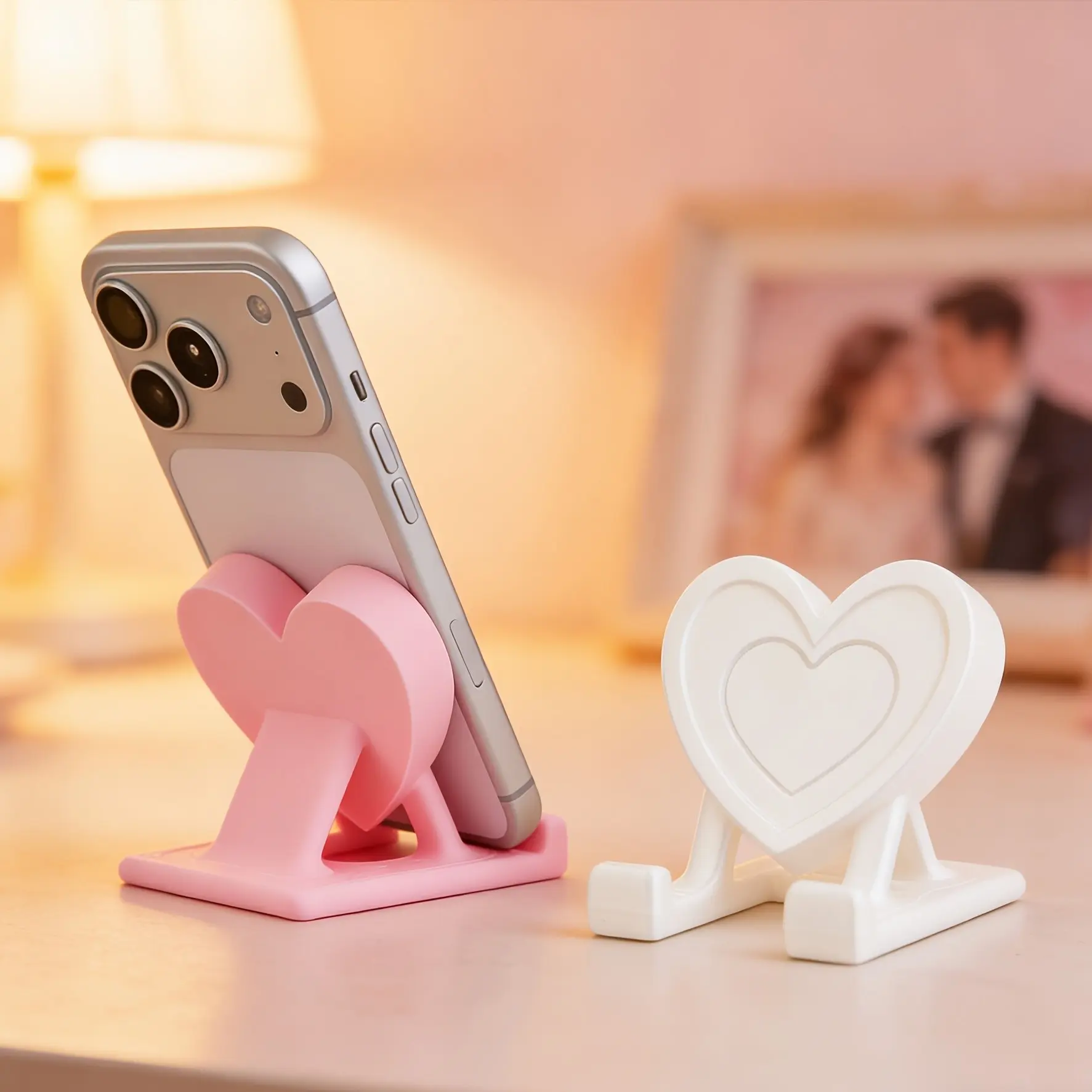 Romantic Heart Phone Stand, Phone Holder for Valentine's Day, Creative Desktop Decor, Perfect for Birthdays, Easter, Mother's Day, Office Accessories