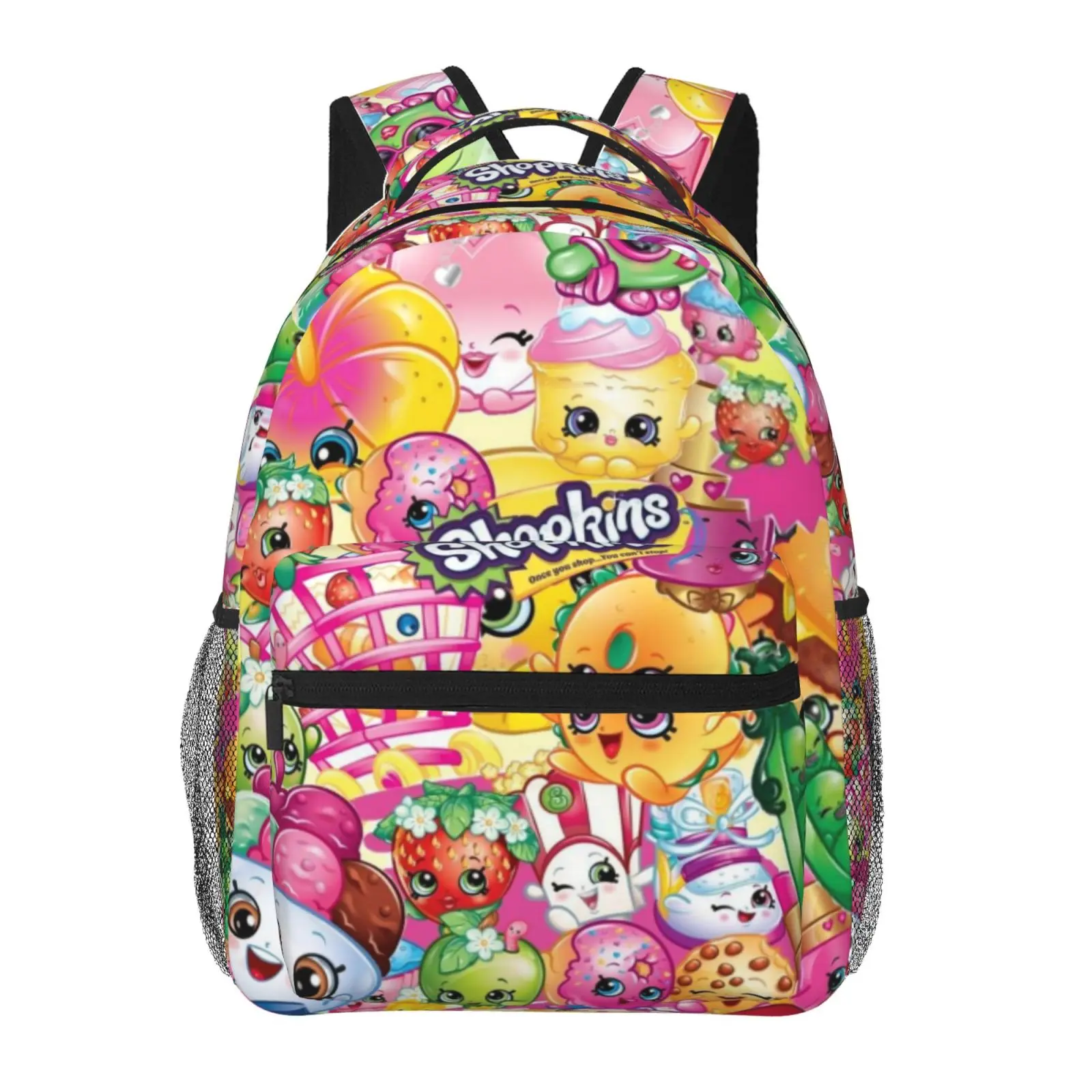 Kids backpack, Shopkins1 School bag, Cute Cartoon Backpacks for girls boys, Adjustable Straps Bookbag for Office Travel Bag
