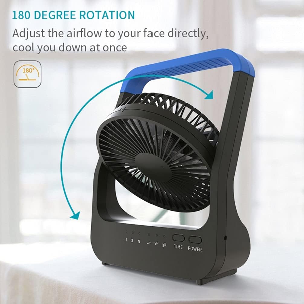 Portable Desk Fan, D Operated Fan for Hurricane, Fan by USB 214H Long Lasting with Timer 6'' Portable for Outdoor Camping Quiet 3 Speeds for Office Bedroom(Blue) Portable Desk Fan, D Operated Fan for Hurricane, Fan by USB 214H Long Lasting with Timer 6'' Portable for Outdoor Camping Quiet 3 Speeds for Office Bedroom(Blue)