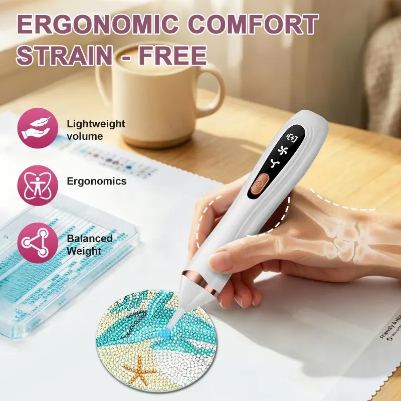 Electric Diamond Art Vacuum Pen, Wireless and Quiet Drawing Tool, Rechargeable with Adjustable Suction, Adult Diamond Painting Kit ()