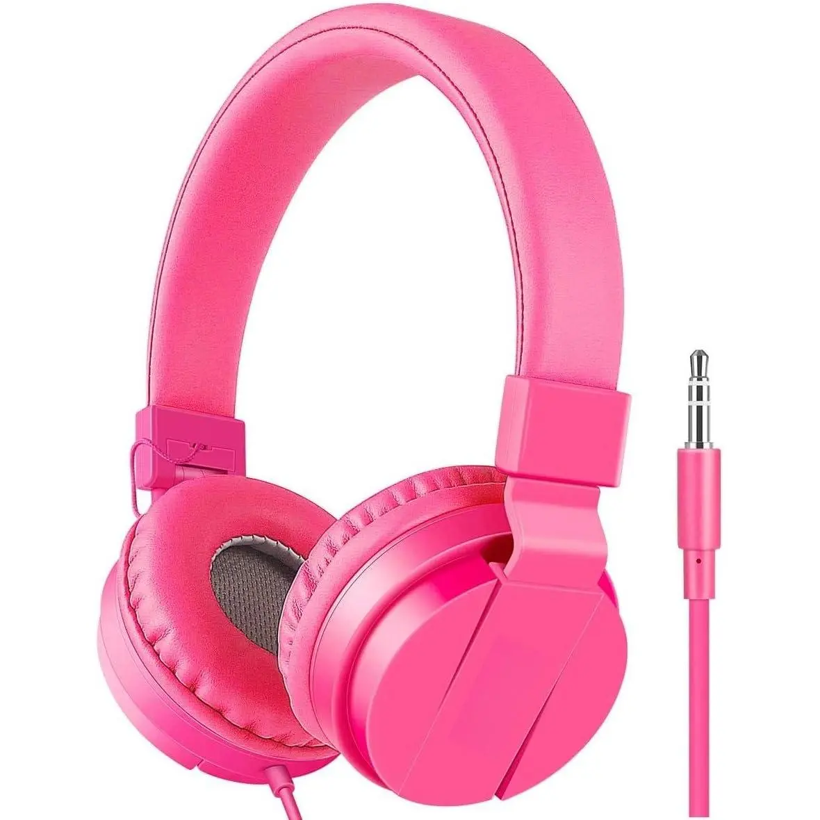 Wired Stereo Headphones with Adjustable Band, Soft Earpads, Plug-in Cord, Standard Jack, Lightweight Design for Smartphones, Pads