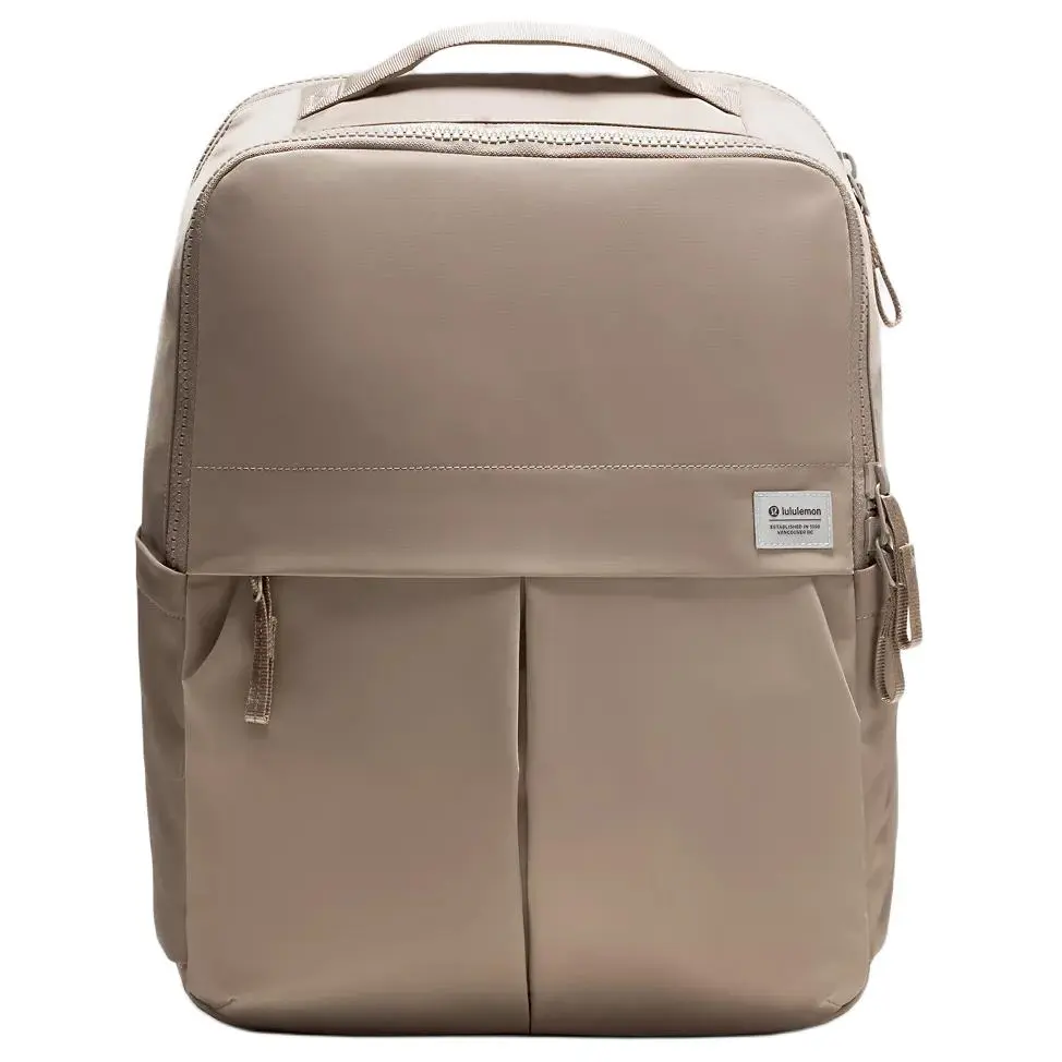 Lululemon Everyday 21L Backpack for Men - Small Carry On Adjustable Multi-Compartment Backpack, Nylon Material, Side Pockets, Warm Taupe Gray, Small Backpacks, Carry On Backpacks