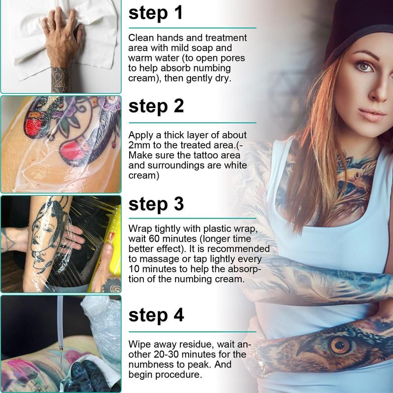 Tattoo Numbing Cream, 6 Hours Maximum Strength Tattoo Care Cream, Fast Absorption Tattoo Care Product for Tattoo Aftercare Tattoo Numbing Cream, 6 Hours Maximum Strength Tattoo Care Cream, Fast Absorption Tattoo Care Product for Tattoo Aftercare