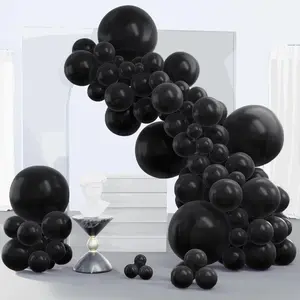 Black Balloons 140 pcs Different Sizes of 18 12 10 5 Inch Black Balloons Arch Kit Garland  Baby Shower Birthday Graduation Casino Gaming Anniversary Retirement Party Decorations Black-Y18