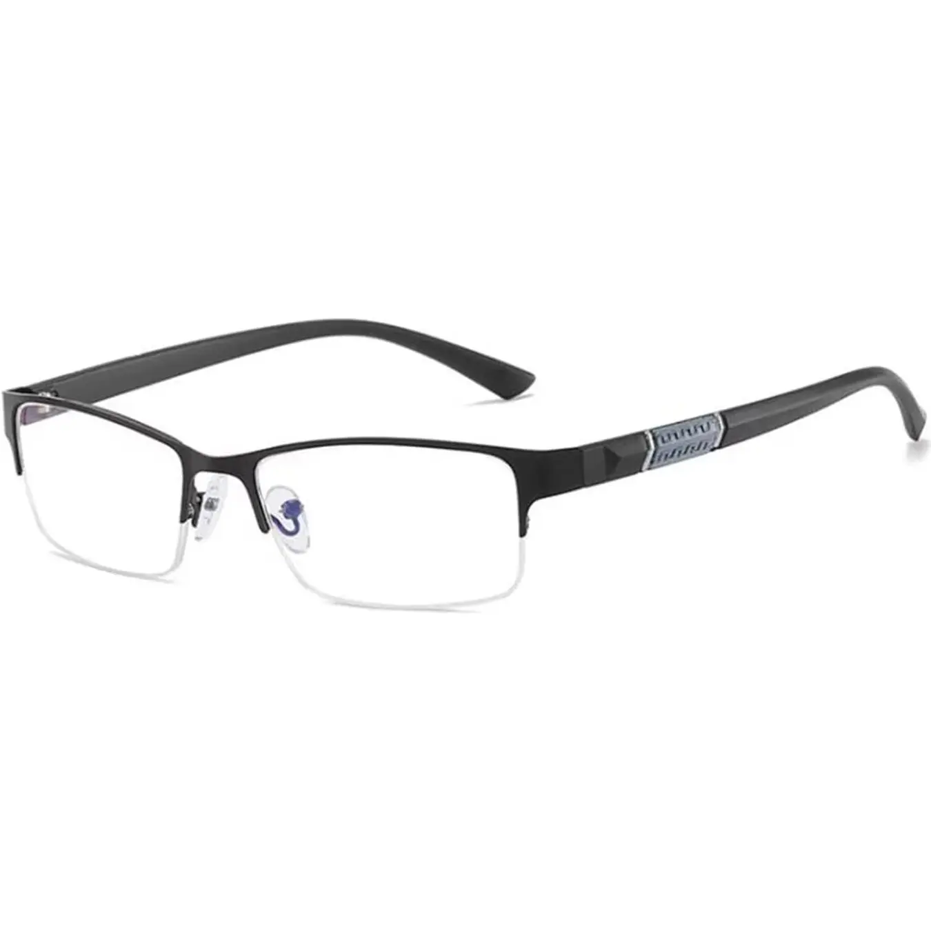 Blue Light Blocking Reading Glasses for Men, Classic Half-Frame Computer Reader, Fashionable Presbyopia Eyeglasses with Spring Hinge, Quality Eyeglasses