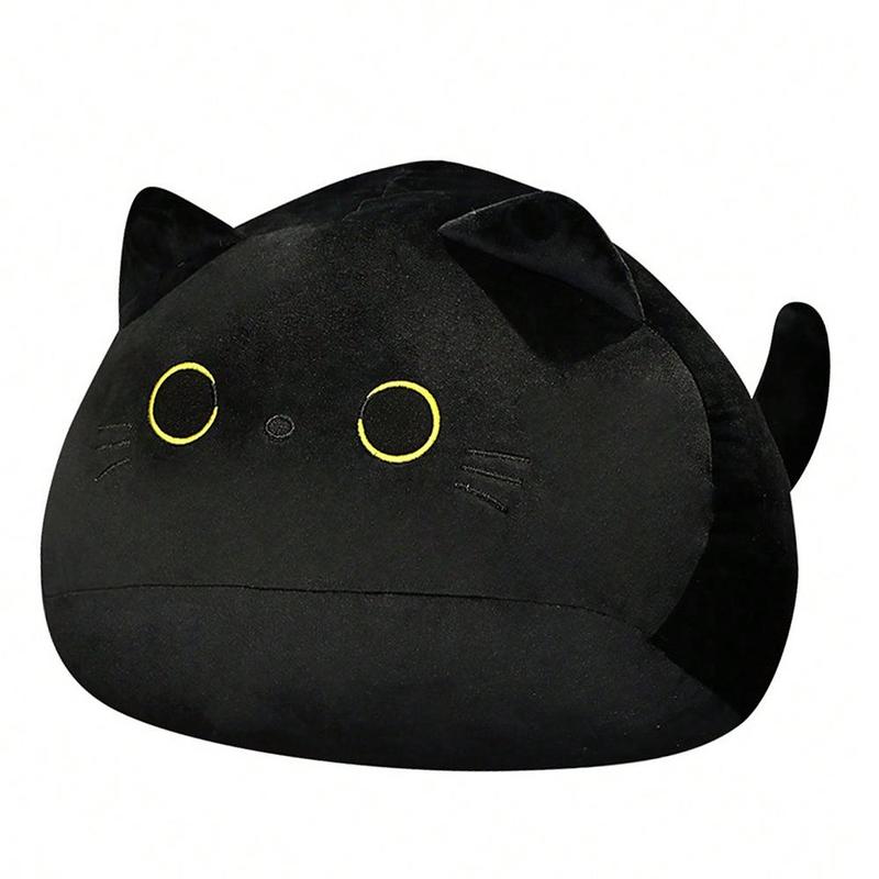 Black Cat Plush Toy, Soft Stuffed Decoration, Children's Companion Comfort Toy, Soft Stuffed Animal, Gift for Her, Men's Gift
