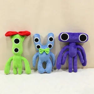 1pc Big-Eyed Alien Plush Toy Set, Green/Blue/Purple Little Monsters with Bows, Ideal for Gifts & Home Decoration