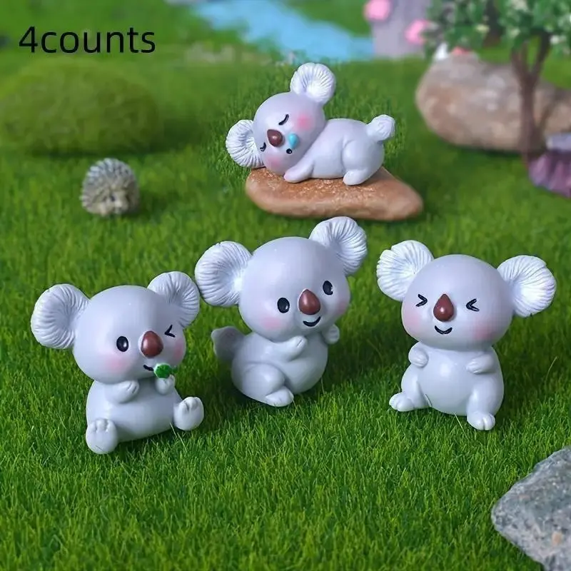 Cartoon Koala Micro Landscape Ornament, Cute Mini Decorative Accessory, Adorable Resin Decoration, Perfect for Home Décor