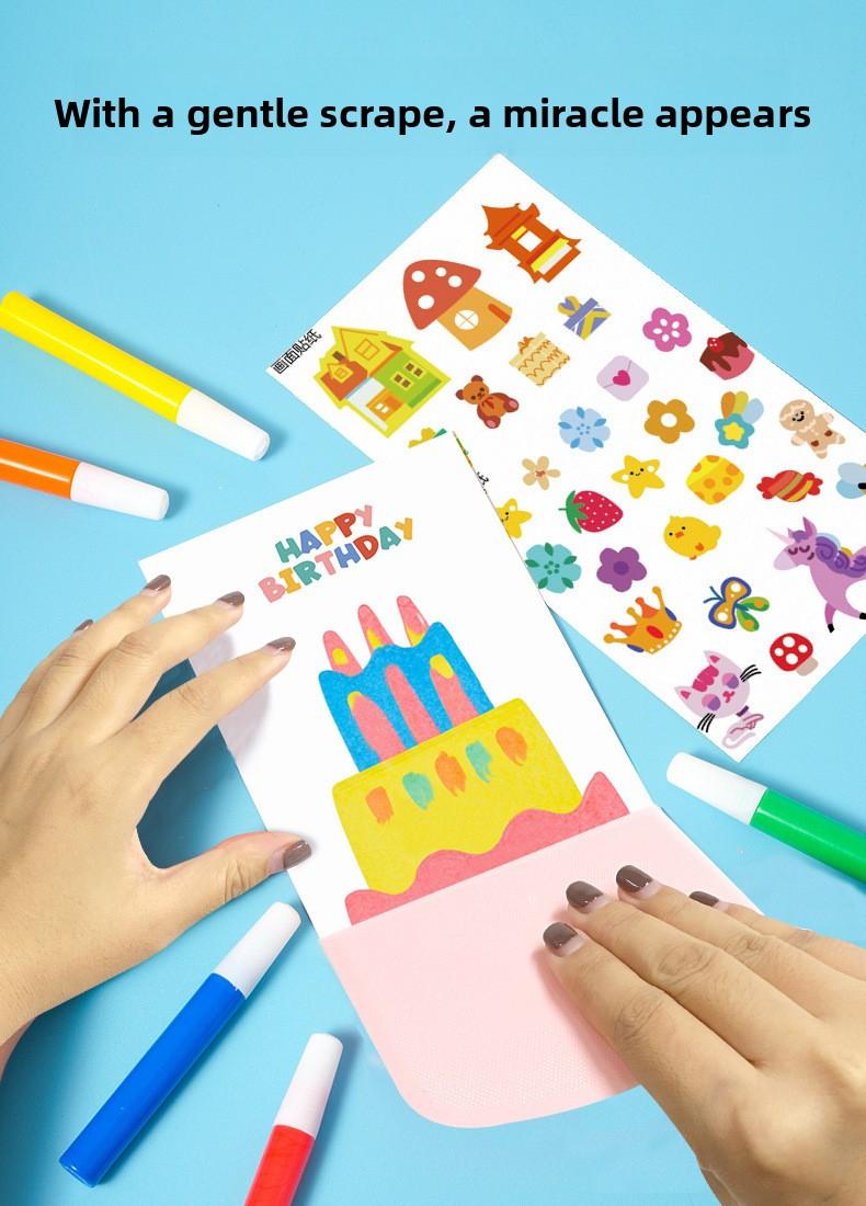 DIY Rainbow Scratch Art, Rainbow Dot Scratch Art, Fun Bookmarks for Kids, Craft Scratch Art Paper