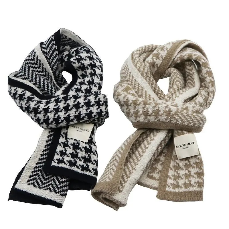 Two-Pack Double Pattern Couple Scarves, Warm and Soft-G