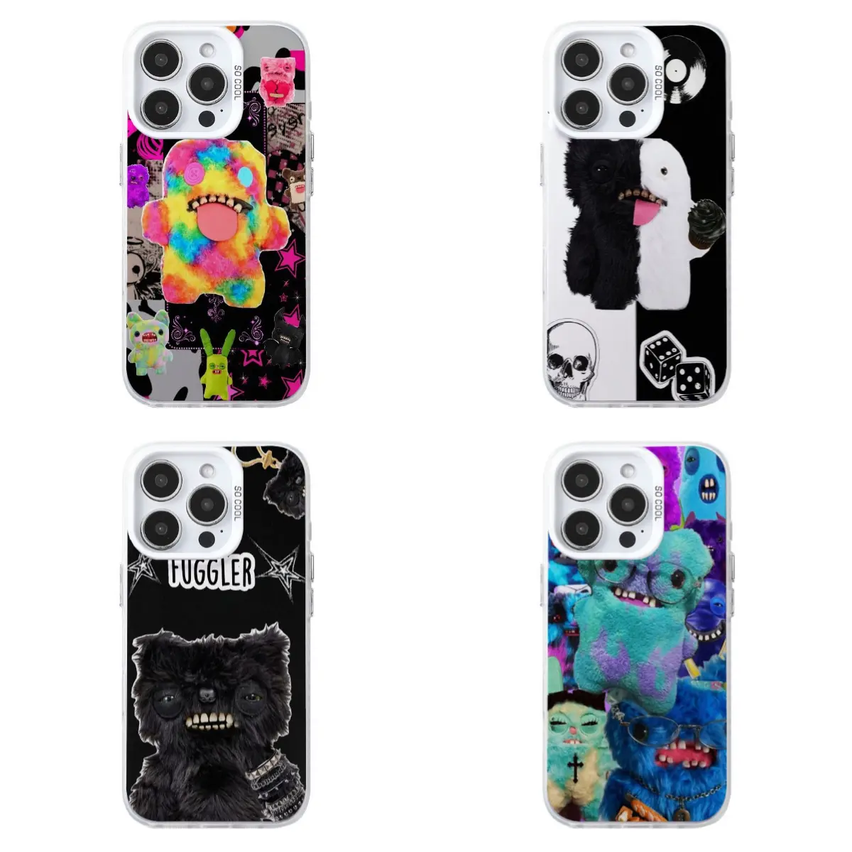 Funny Ugly Monster Phone Case, Fuggler Inspired Colorful Plush Creature Case, Weird Cute Y2K Phone Case, Suitable for iPhone 17-12 Pro Max/Plus and  Samsung Galaxy S22-26