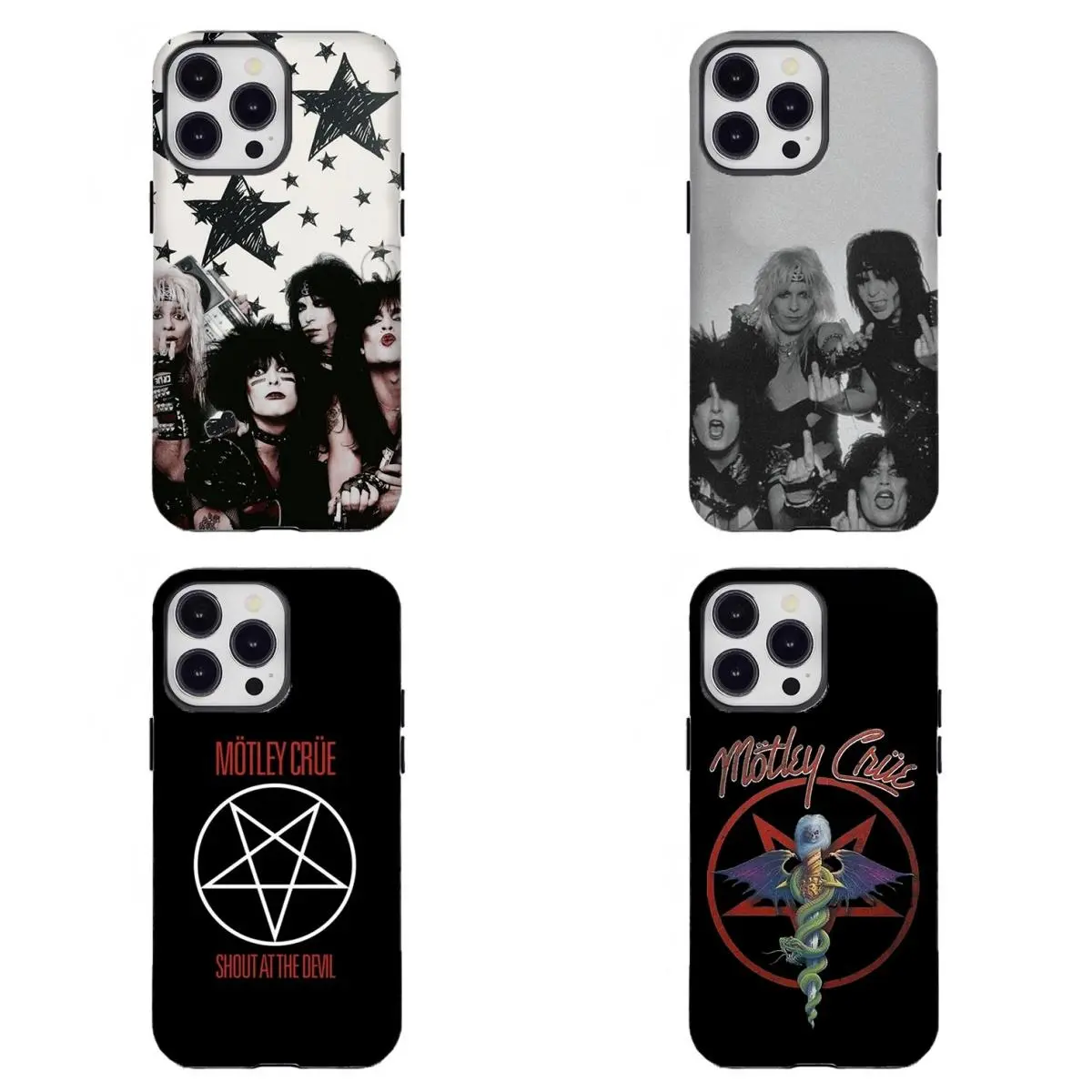 Mötley Crüe Pentagram Album Art Custom Shockproof Smartphone Cover, Wireless-Compatible Phone Accessory with Protection for iPhone 11-17 and for Samsung S21-S25, Fan Gift