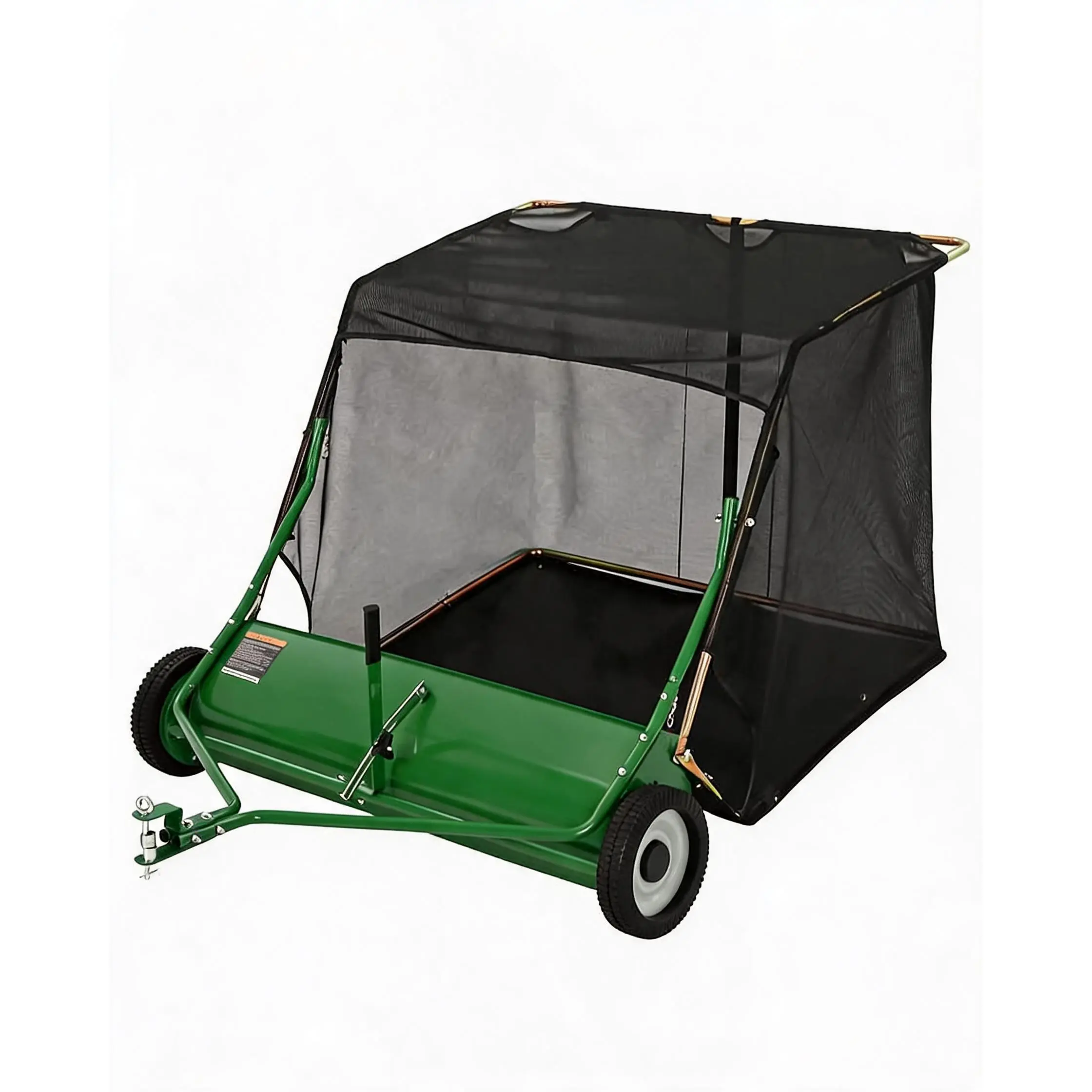 44" Tow Behind Lawn Sweeper, 29 Cu. Ft. Heavy Duty Extra Large Leaf & Grass Collector, Tool-Free Adjustable Brush Height, Dumping Rope for Riding Mower, Yard Driveway