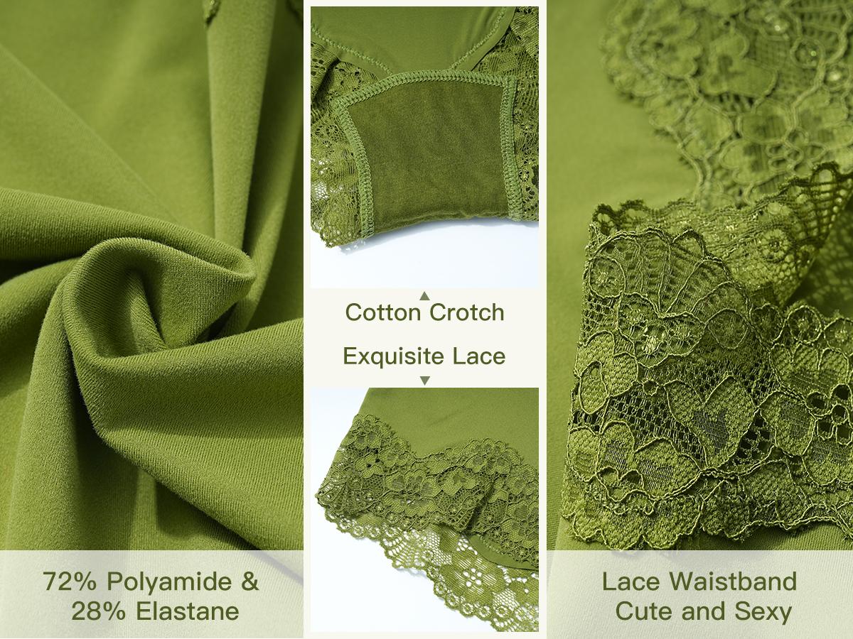 LEVAO Boy Shorts Underwear for Women Lace Full Covreage Boxer Briefs Pantie 5 Pack S-XL