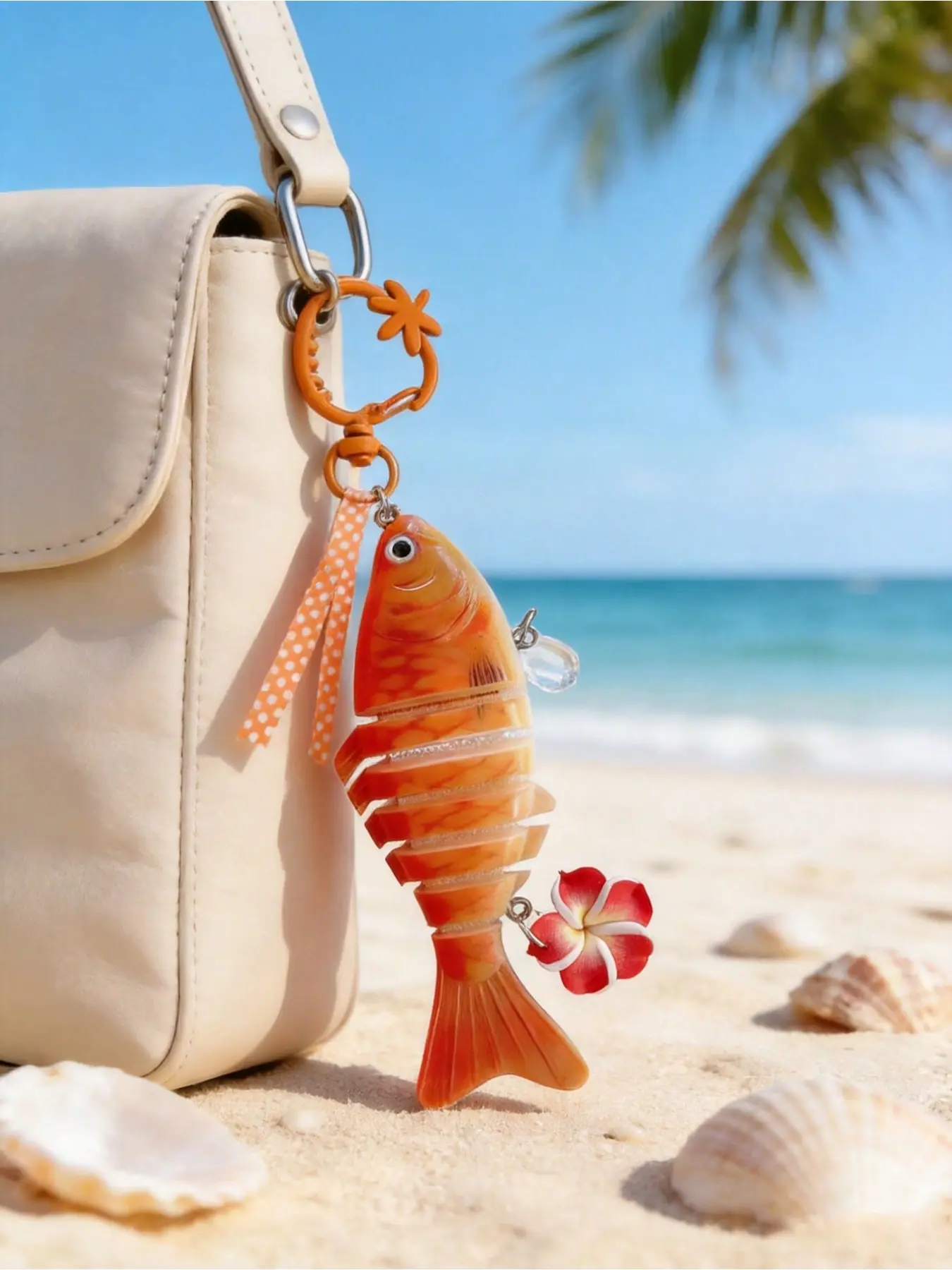 Fish Shape Keychain with Spring Ring, Lightweight Durable Nylon Rope, Multi-Color Options, Unisex, Ideal for Fishing, Surfing, Swimming