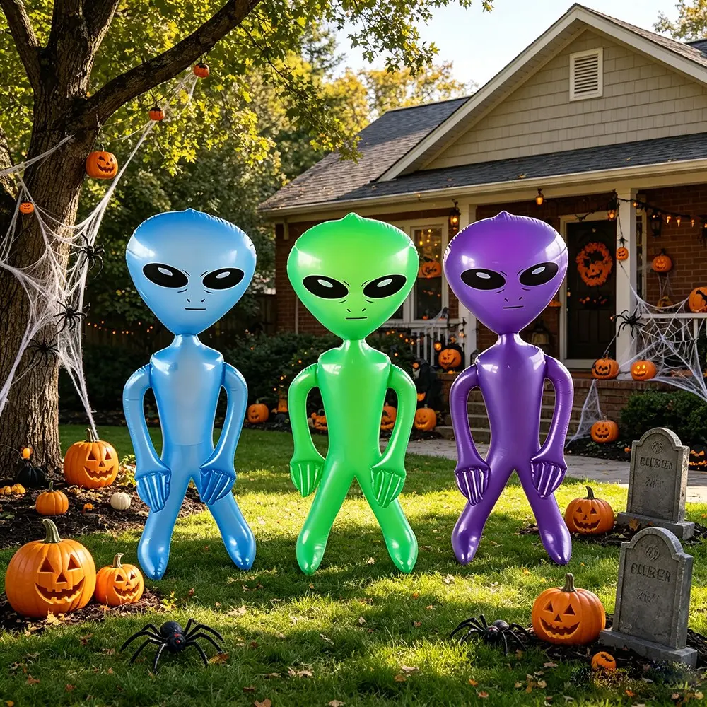 3-Pack Inflatable Alien PVC Figures, Outdoor Festival Decorations, Garden Party Decorations, Party Supplies, Birthday, Halloween, Theme Party Props, Gift Ideas
