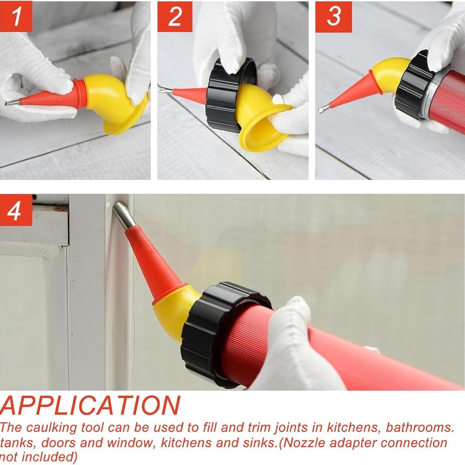 Stainless Steel Glue-Nozzle, 20pcs/set Integrated Detachable Base Structure Glue Gun-Nozzle, Sealing Glue Glass Glue Head, Grouting Tool Hardware