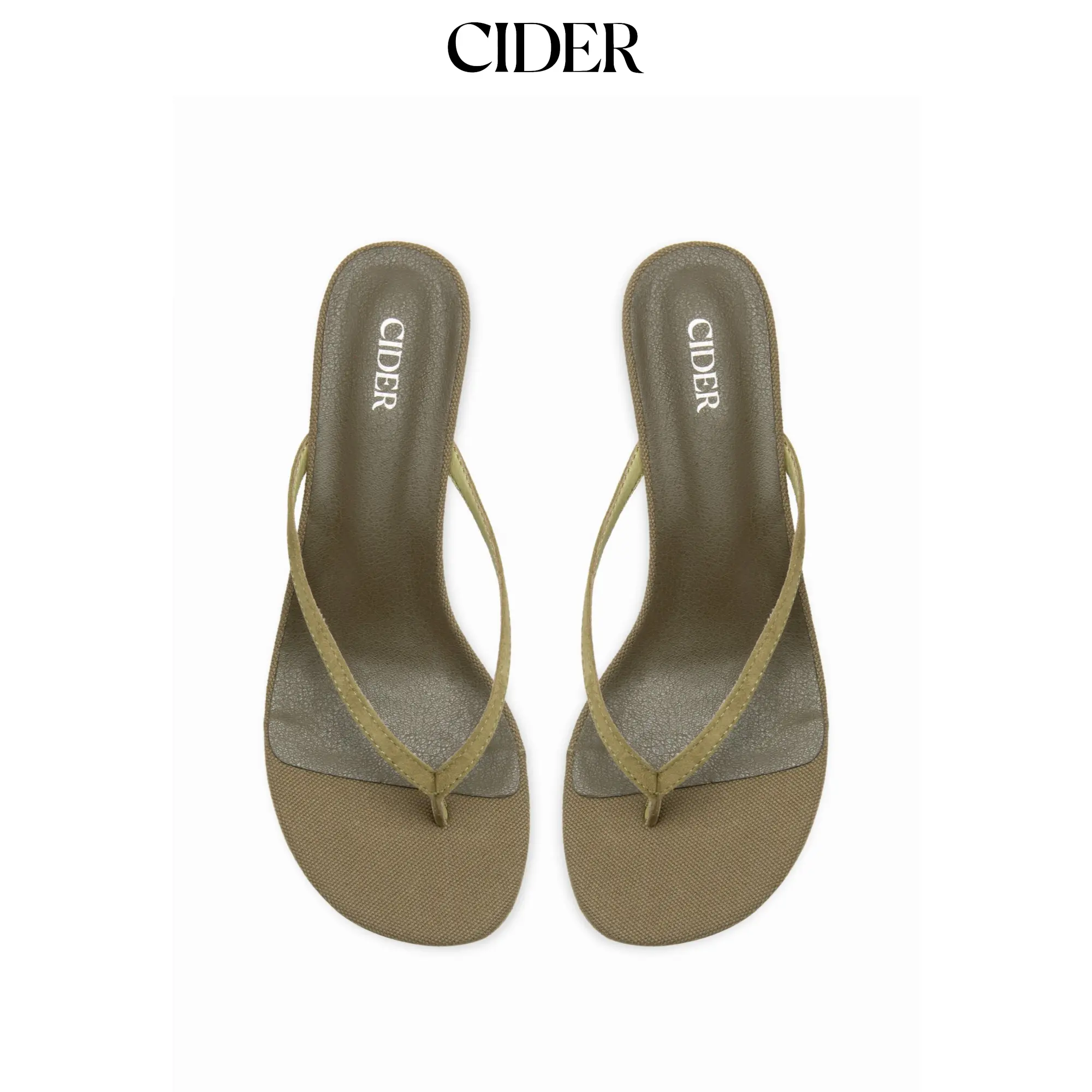 Cider FLIP-FLOP KITTEN HEEL SANDALS SohoChic
