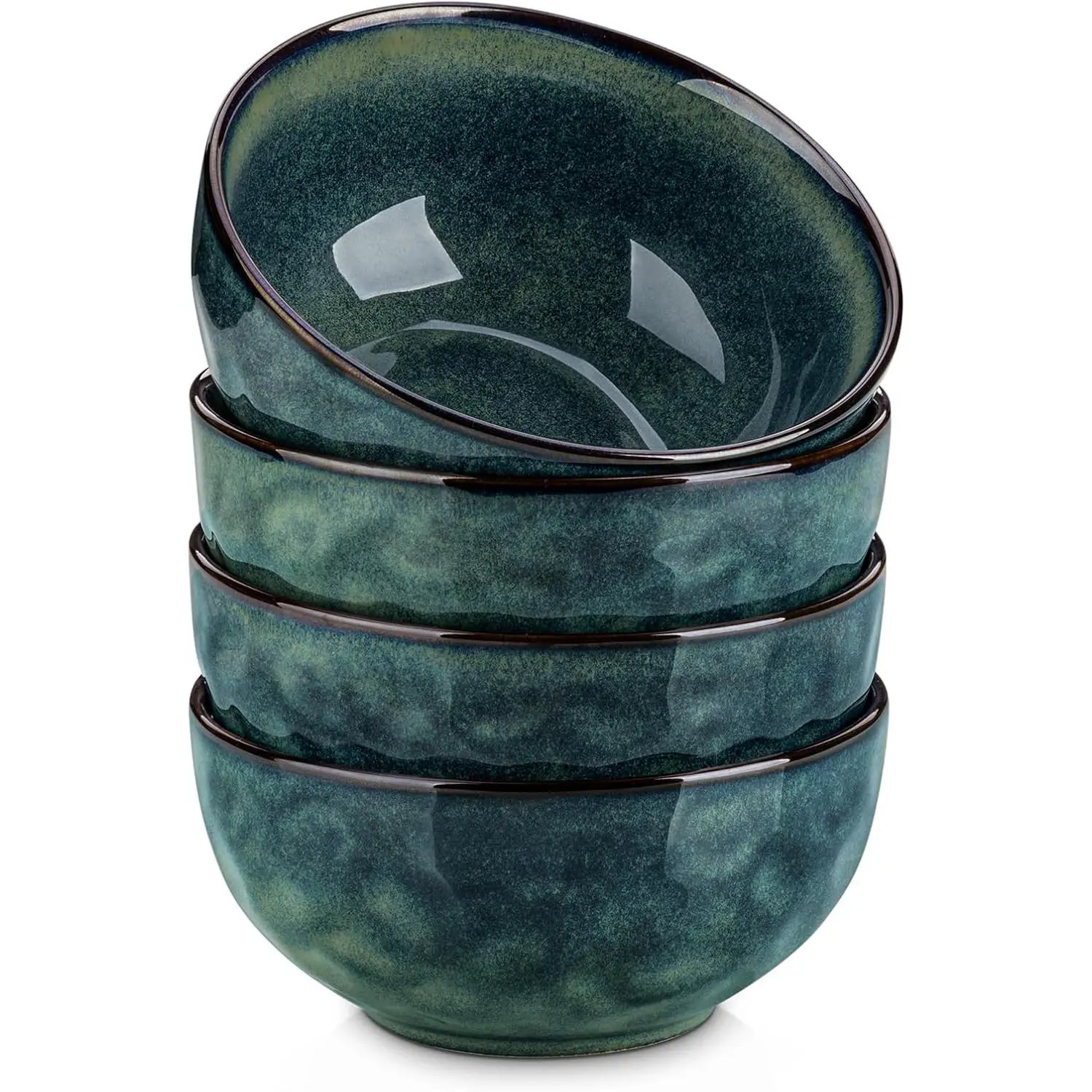 24oz Bowls for Soup, Ceramic Green bowls Set of 4 | Deep Bowls for Cereal, Salad and Oatmeal, Dishwasher & Microwave Oven Safe
