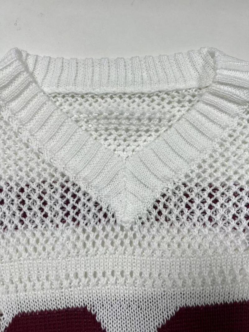 Hollow Football Y2k Sweater, Women Streetwear, Retro Fashion Pullover, Unisex Knitwear Tops, Knitted Sweater for Couple