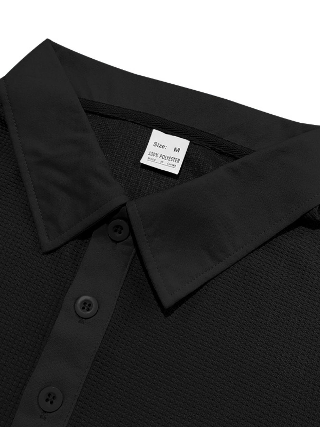 Men's Waffle Knit Polo Shirt, Slim Fit Long Sleeve Collared Tee with Buttons, New Arrival Bestseller for Men, Perfect for Casual Wear