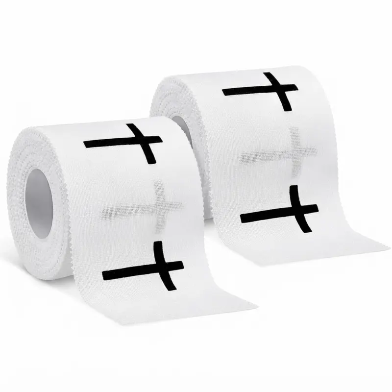 Yitape Christian Cross Sports Tape, Ideal for Football and Baseball, White/black, Essential for Gym Injuries, Athlete Must-Have Gear, Soccer Tape