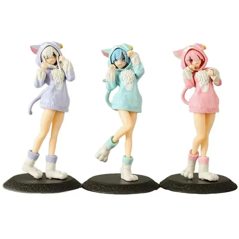 New model 14CM Anime Rem Emilia Cat RE: Living From Scratch In Another World, Characters In Different Colors, Static Toys, Gifts