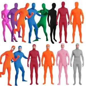 Halloween Zentai Invisible Jumpsuit Cosplay Costume Bodysuits Carnival Skin Tight Suit Spandex Stretch Disappearing Jumpsuit
