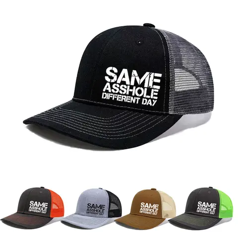 Men's Classic Distressed Vintage Trucker Hat - Funny, Relatable, Sarcastic Print, Adjustable Fit, Breathable Mesh Back Snapback, Trendy Streetwear Headwear for Casual Outings, Funny Hats