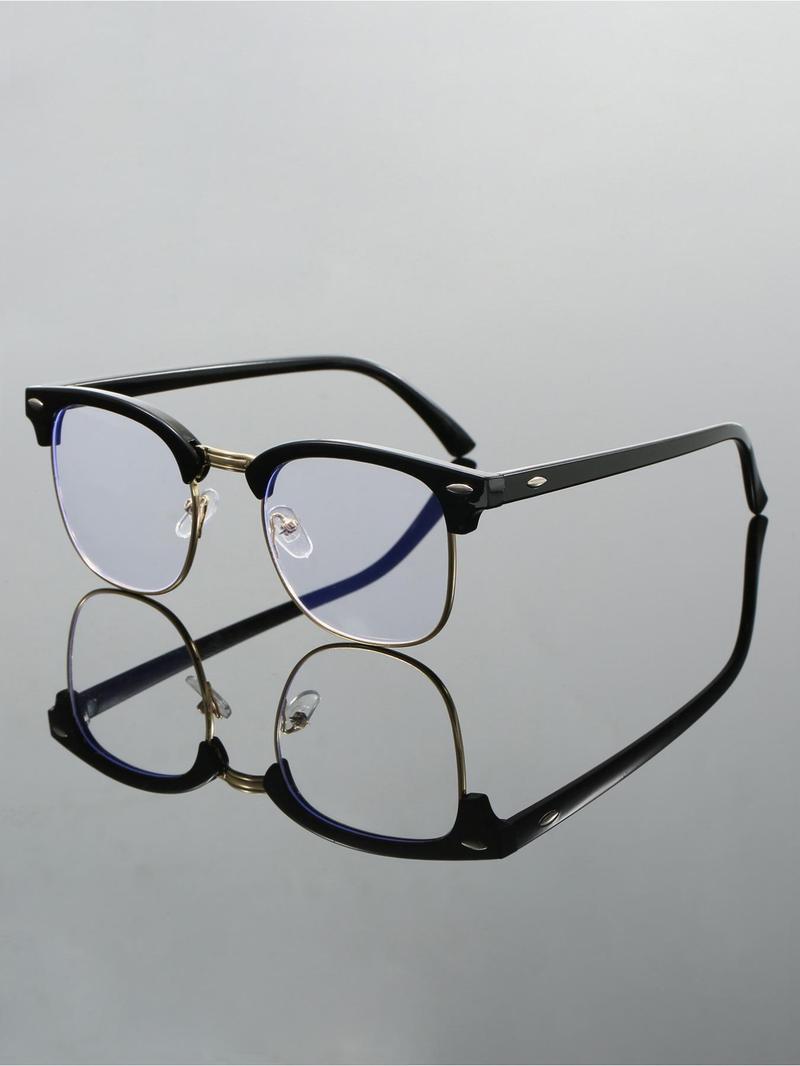 Anti-Blue Light Square Full Frame Eyeglasses - Unisex Basic Fashion Style, Ideal for Work & Daily Outfit Decor