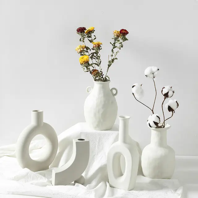 Nordic decoration ceramic vase ellipse