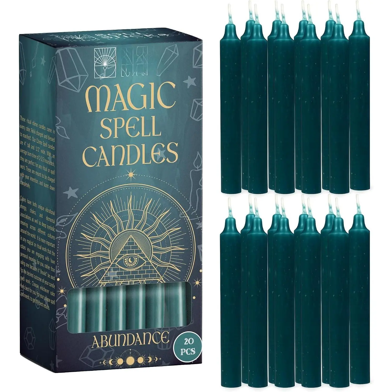 Abundance Magic Spell Chime Candles 20 Pack - Ideal for , Rituals, Ceremonies, Meditation  Candle for  Supplies,  Supplies, Unscented Candles Clearance