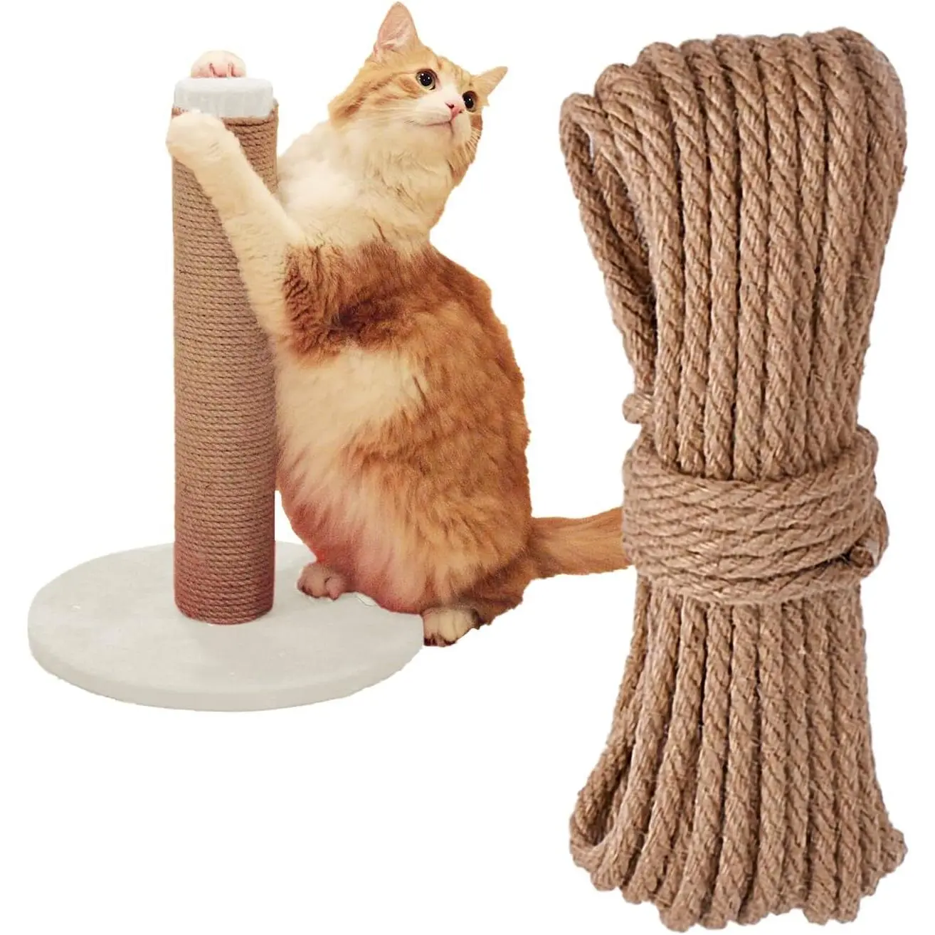 Nature  Rope, Sisal Rope for  Scratcher,    , Heavy Duty Jute Twine for  Tree and Tower, DIY (1/4inch, 33FT)