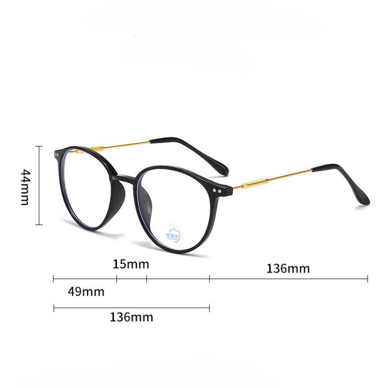 Anti-Blue Light Plain Glasses Ultra-Light Blush Cold Brown Color Korean Anti Radiation Eyeglasses Round Metal Frame