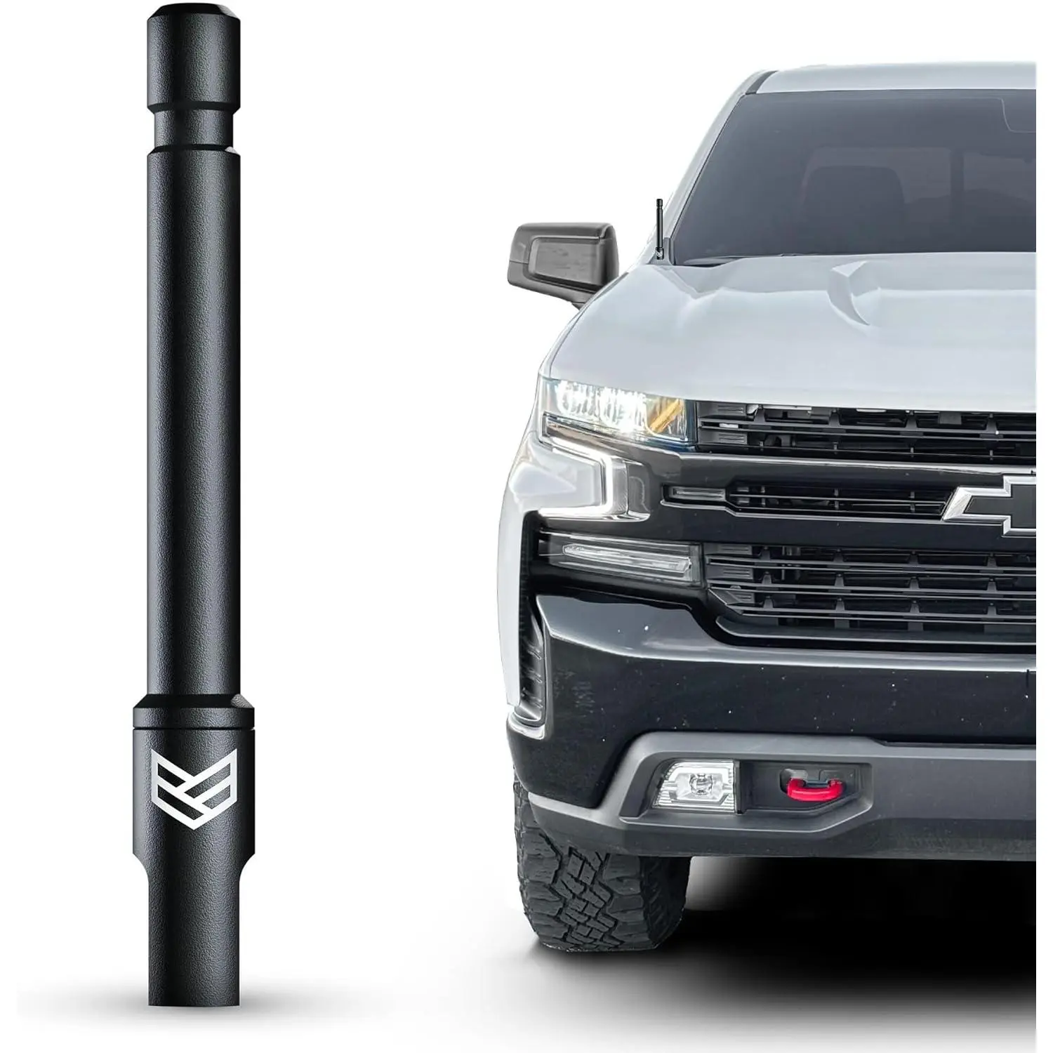 Truck Antenna for Chevy Silverado & GMC Sierra Accessories (2014+) Anti Theft - Carwash Safe Short Replacement Antenna (5 Inch Flexible)