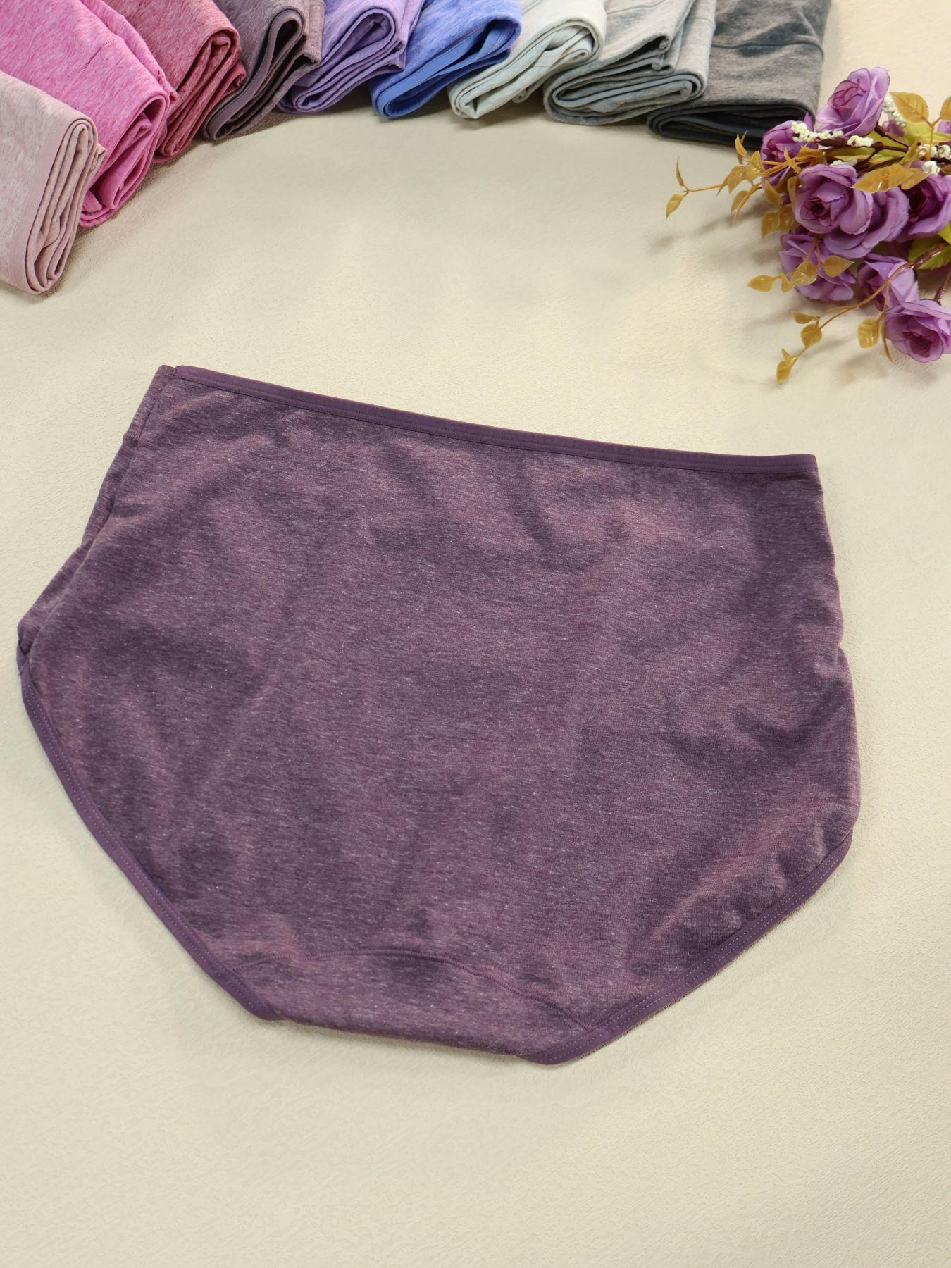 Plus size Women's Mid-Waist Underwear, Breathable Elastic Comfort Panties, Casual All-Seasons Briefs, Multiple Colors Available