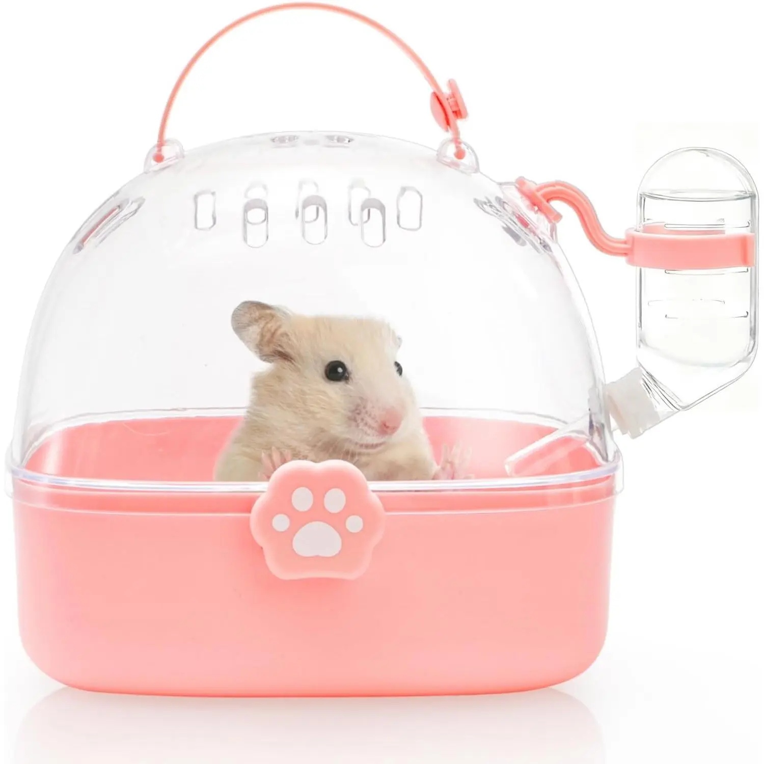 Hamster Carrier Cage, Portable Small  Carrier Cage with Water Bottle, Guinea Pig Outgoing Cage Hamster Travel Carry Case for Small Pets, Gerbils, Chinchillas,  Hamster