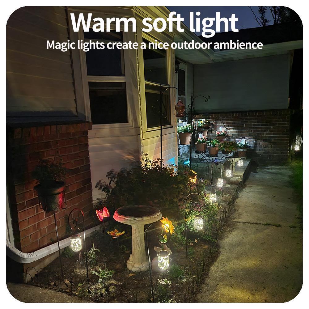 Solar Powered Mason Jar Light, LED String Light, Waterproof Mason Jar Light with Hanger, Outdoor Decorative Light for Garden, Patio, Roof Deck, Fence