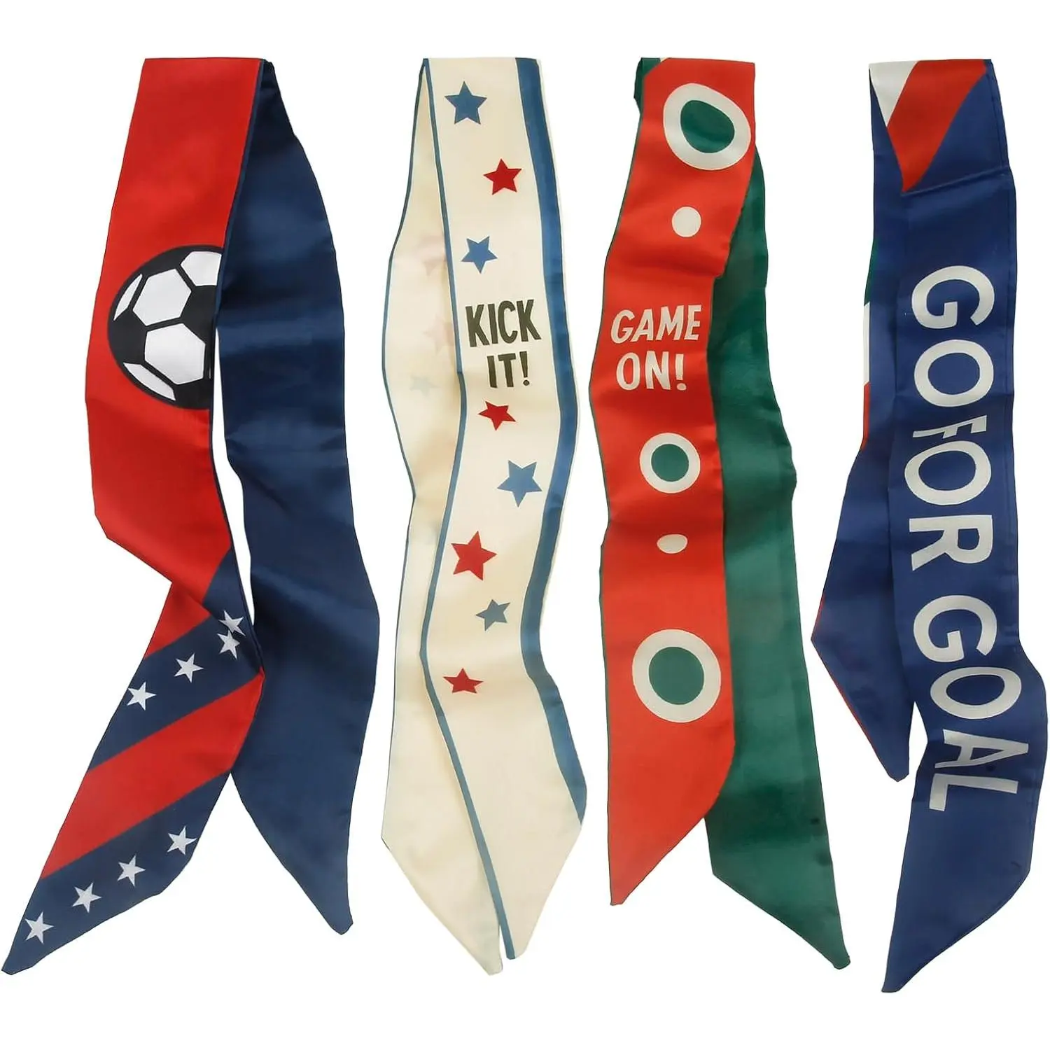 4Pcs Fashion Scarves for Women, Multifunctional Boho Scarves Headbands Satin Scarf for Bag Hair AccessoriesGift.