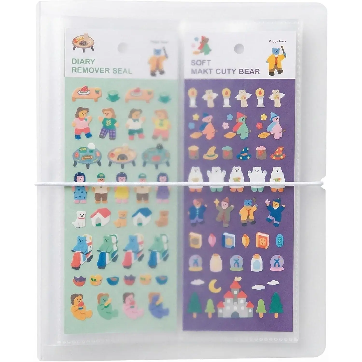 Sticker Organizer Album, 104 Pockets For Small Sticker Sheets | 26 Double Sided Two Pocket Clear Sleeves, Each Pocket 7.9 x 2.8 Inches, For Planner Stickers, Scrapbooking And