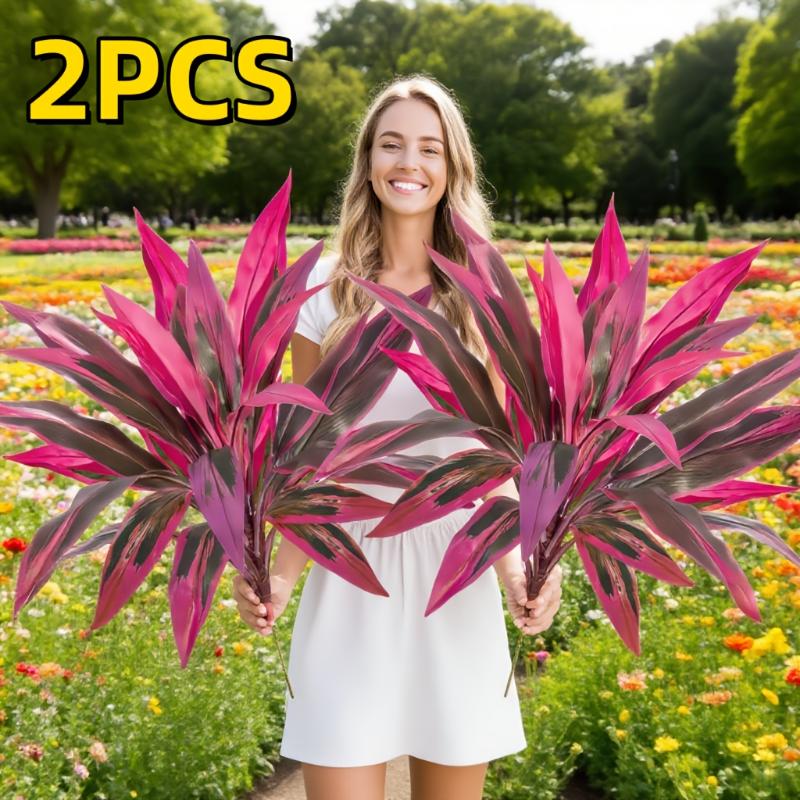 2pcs - Realistic Large Outdoor Simulated Flower, Weather-resistant Plastic Material, Garden/terrace/wedding/party/porch Railing/courtyard/photography Decoration,