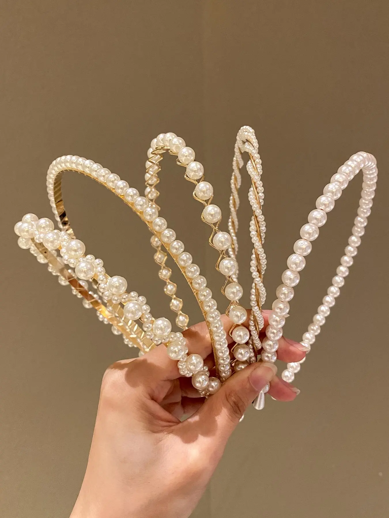 5pcs/Set Women's Faux Pearl Side Clip Hairpins Tiaras,Hairband,Hair Hoop,Hairband,Hair Hoop Headbands Hair Accessories Head Accessories