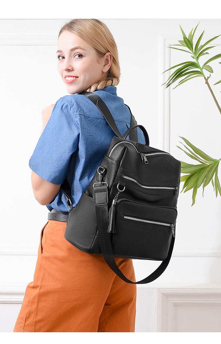 Vintage PU Backpack Casual Large Capacity Women's Backpack