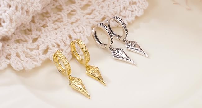 925 Sterling Silver Viking Earrings for Men Women Viking Raven/Spike/Celtic Knot/Tree of Life Drop Huggie Hoop Stud Ear Cuff Earrings Norse Viking Runes Jewelry Gifts good luck jewelry   ear  gauges men woman gift california  jewelry divine  jewelry