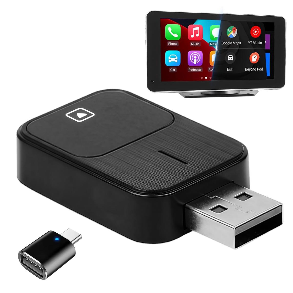 Wireless Apple CarPlay Adapter for both Apple and Android converts wired to wireless suitable for factory wired CarPlay cars from 2016+ Vehicle Auto Automotive Connectivity