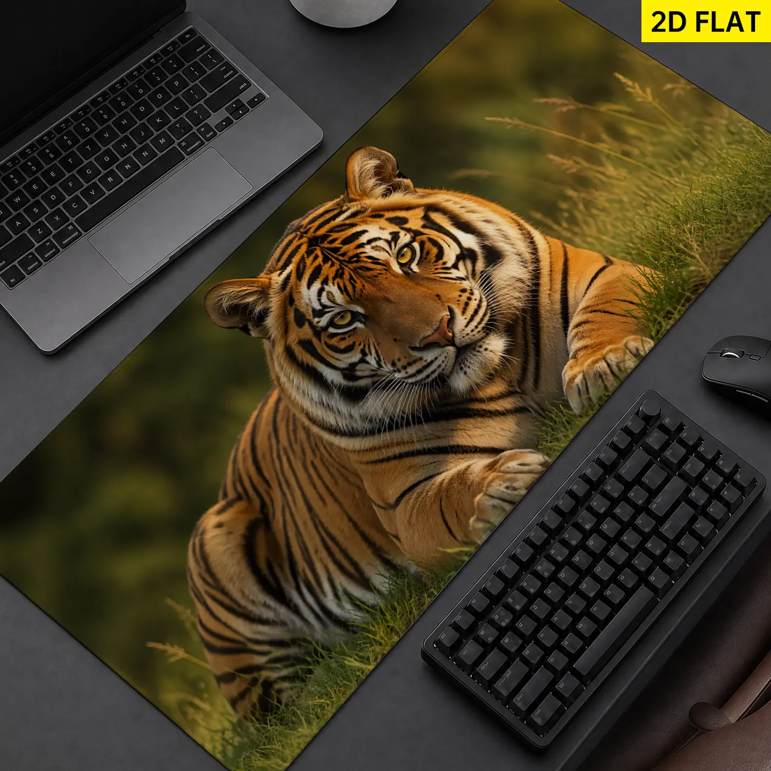 Extra Large Tiger Wildlife Mouse Pad, Non Slip Rubber Pad, Desktop Decoration Drotection Pad, Washable, Lock Edge Multi Size, Premium Multipurpose Mousepad For Home, Office, Gift for Family and Friends