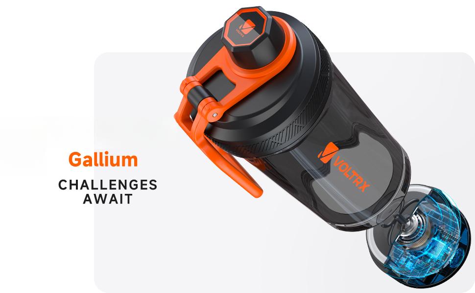 Shaker Bottle, Gallium USB C Rechargeable Electric Protein Mixer, Shaker Cups for Protein and Meal Replacement Shakes, BPA Free, Made with Tritan, 24oz