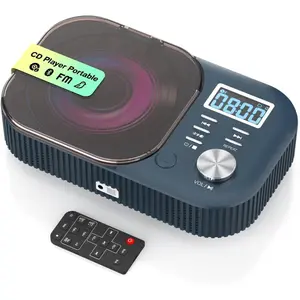 CD Player Portable, White Noise Portable CD Player with / Stereo Speakers,Support FM Radio/USB/AUX,Remote Control,4000mAh Rechargeable CD Players for / Navy Blue
